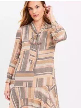 Ann Taylor Loft Patchwork Houndstooth Lined Dress